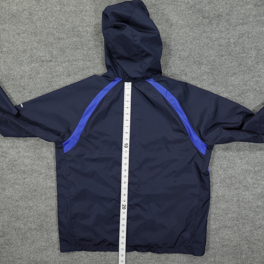 Starter Jacket Mens Large Navy Blue Royal Blue Hooded Mesh Lined Windbreaker Zip - Picture 8 of 9